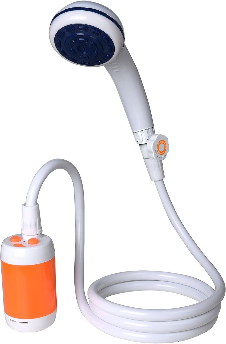 Draagbare douche, outdoor douche, elektrische handdouche, instelbare waterstroom, 4800 mAh batterij, Flow Control- en Shut Off-ventiel voor douchen, wassen, reiniging, enz.