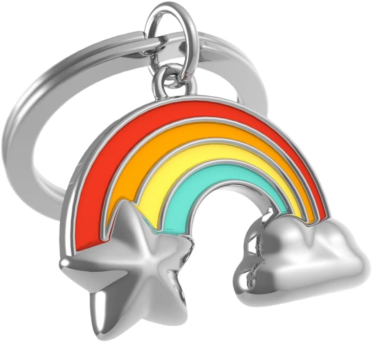 Meta[l]morphose Metalen broek sleutelhanger regenboog MTM139-01, Meerkleurig, Eén maat