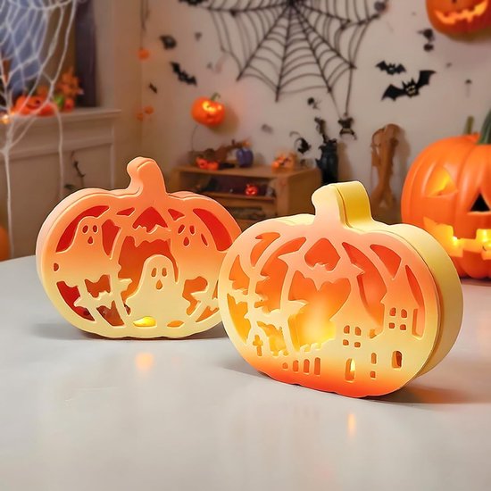 Gietvormen Halloween pompoen, 4 stuks siliconen vormen pompoen, gietvormen siliconen Halloween, gietvorm pompoen, siliconen vorm herfst, gipsvormen om te gieten voor doe-het-zelf pompoen — afbeelding 3