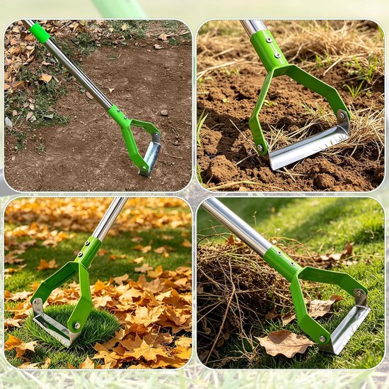 Verticuteerhark, 160 cm snijhark met steel, afneembare handverticuteerhark, verstelbare verticuteerhark, gazonhark voor tuin, tuinhark voor het losmaken van de egalisering van de bodem — afbeelding 4