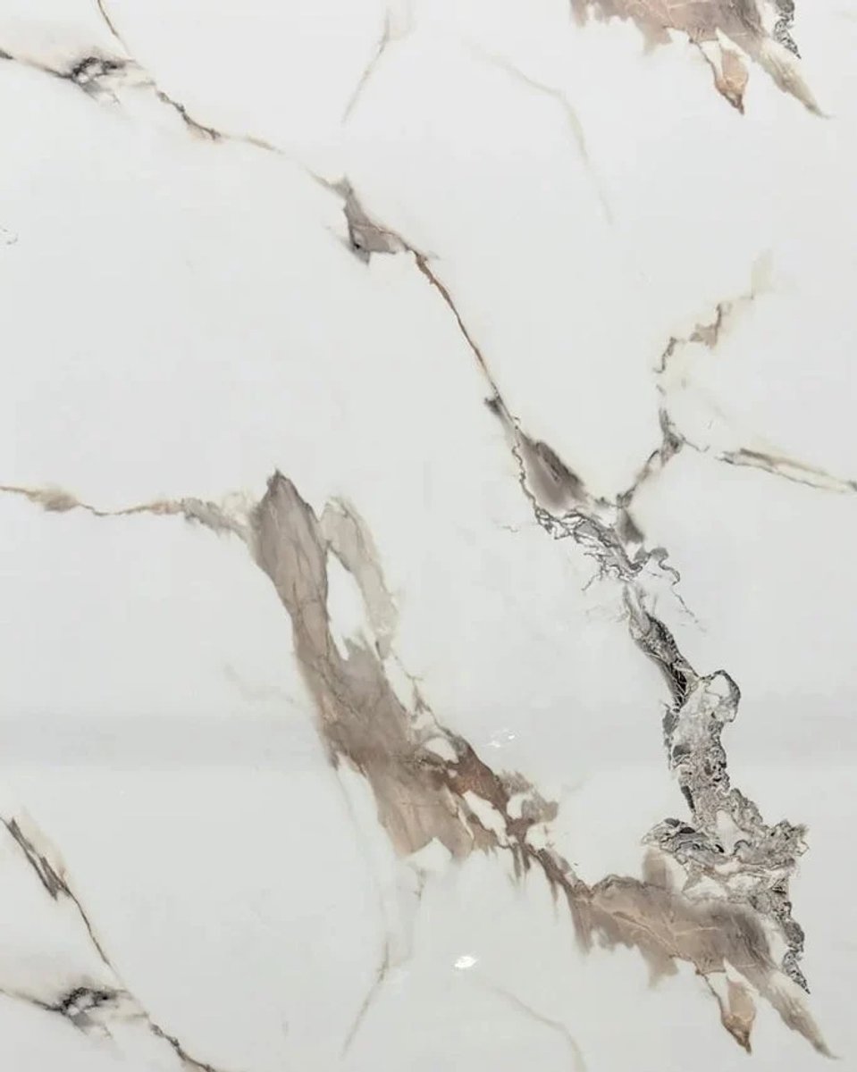 PVC wandpaneel | 122x280x0,3 cm | Calacatta Gold Hoogglans | PVC muurpaneel | wandbekleding | marmerlook | hoogglans | waterbestendig | badkamer | keuken | woonkamer | decoratief paneel | eenvoudig te monteren