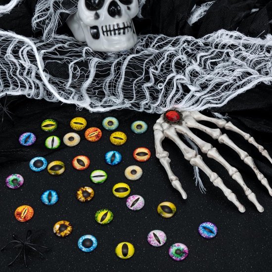 Ogen glazen glitter glazen draagoog glazen ogen voor knutselen realistische kleurrijke poppen maken DIY knutselwerk 30 stuks glazen cabochons draagoog voor sieraden bezel setting — afbeelding 3