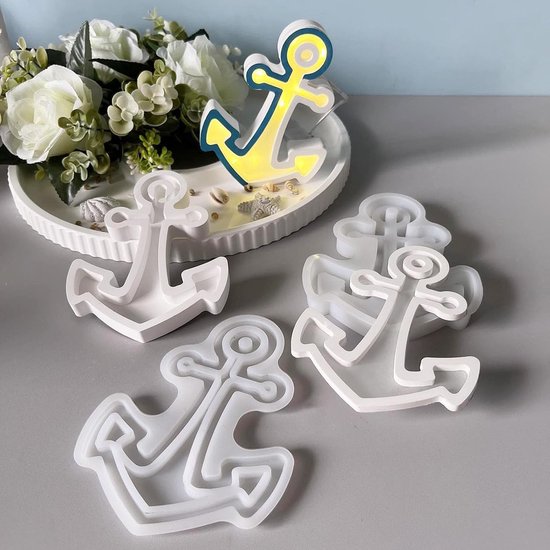 Vorm, ankerhanger, siliconen vormen, gietvormen, zomer, anker, gietvormen, siliconen hanger, maritieme gietvorm, zomer, anker, gips om te gieten, siliconen vorm, zomer, voor doe-het-zelf — afbeelding 5
