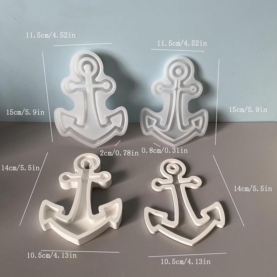 Vorm, ankerhanger, siliconen vormen, gietvormen, zomer, anker, gietvormen, siliconen hanger, maritieme gietvorm, zomer, anker, gips om te gieten, siliconen vorm, zomer, voor doe-het-zelf — afbeelding 2