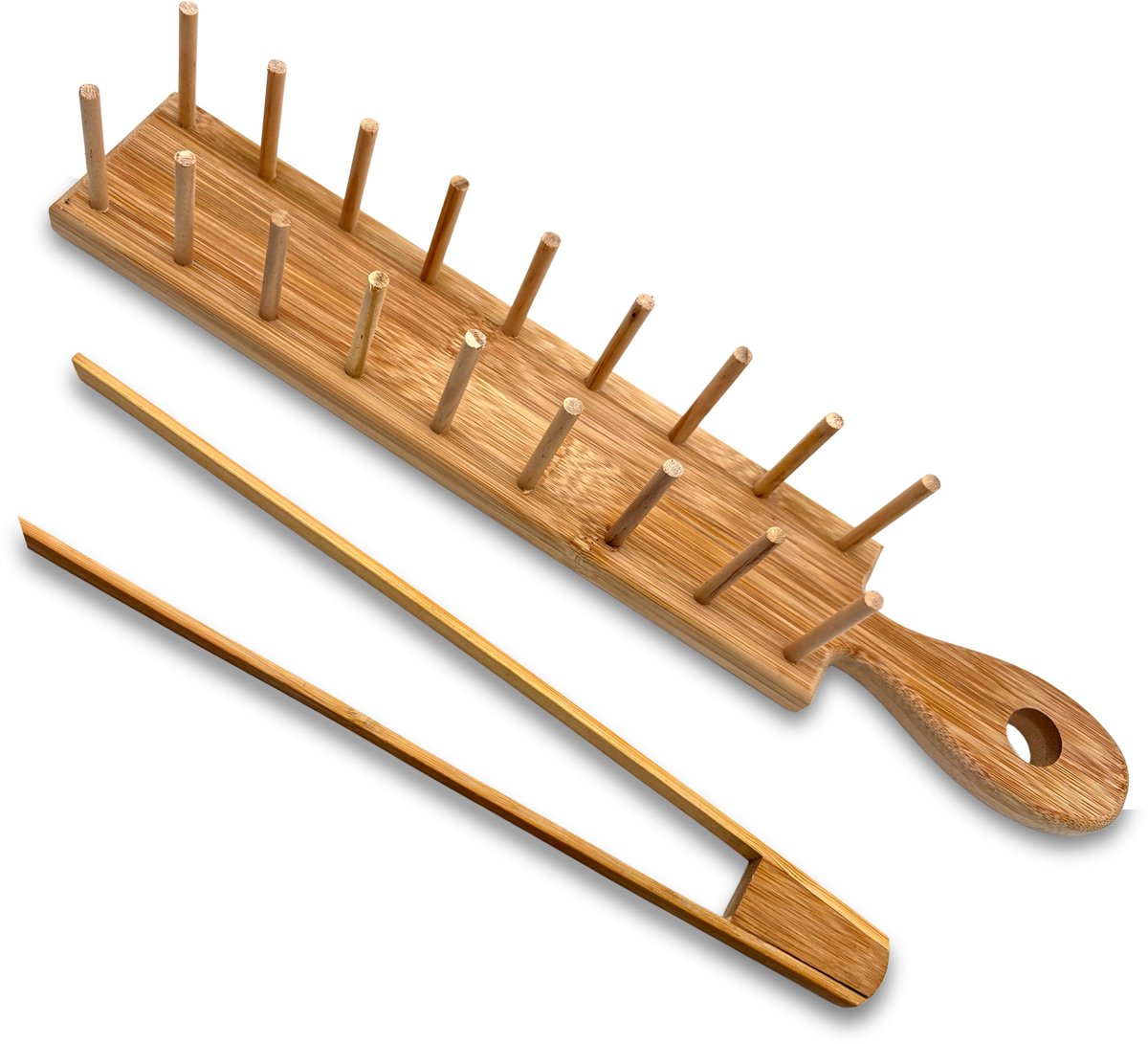 Purepeak Taco Houder met Tang - Tortilla Houder Geschikt voor 8 Taco's - Hout - Tapasplank - Serveerplank