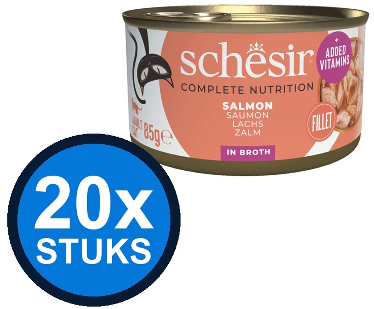 Schesir Schesir Complete&Balanced kat blik bouillon zalm 85gr