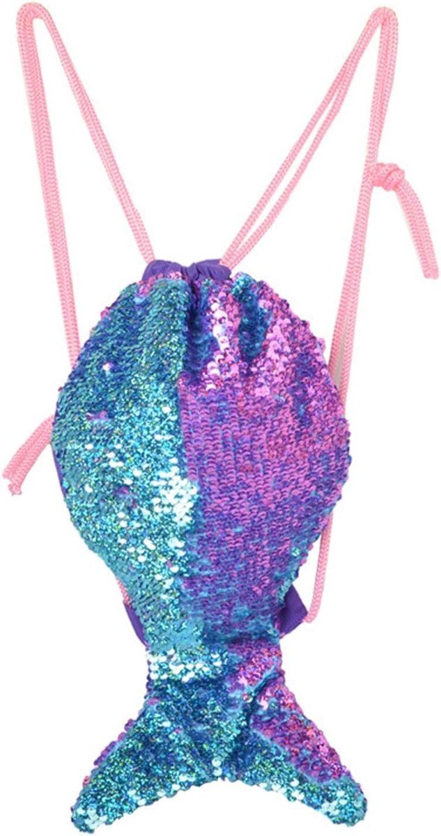 Magische zeemeerminstaart pailletten rugzak - zeemeermin pailletten tas magische omkeerbare pailletten trekkoord rugzakken glinsterende schoudertas glanzende danstas voor vrouwen meisjes