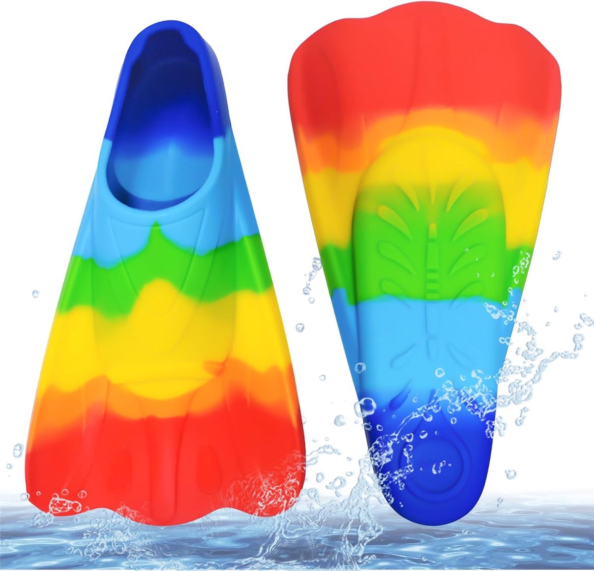 Zwemvliezen voor kinderen, siliconen, korte vinnen, training, zwemvliezen voor kinderen, antislip, zacht, comfortabel voor zwemmen, leren, zwembad, snorkelen, kindervinnen, jongens en meisjes