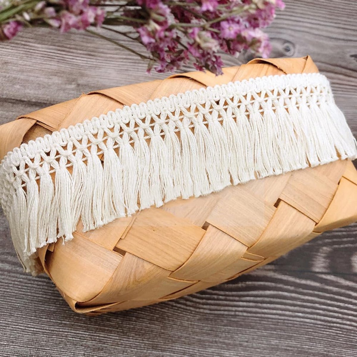 10 Yards 5 cm breed Beige katoenen kwast kantlint met franjes, kantbezet voor het naaien, franjebies, kantbezet, kwast trimmen, naaibenodigdheden voor DIY kostuums, kleding, gordijnen, tafelkleed