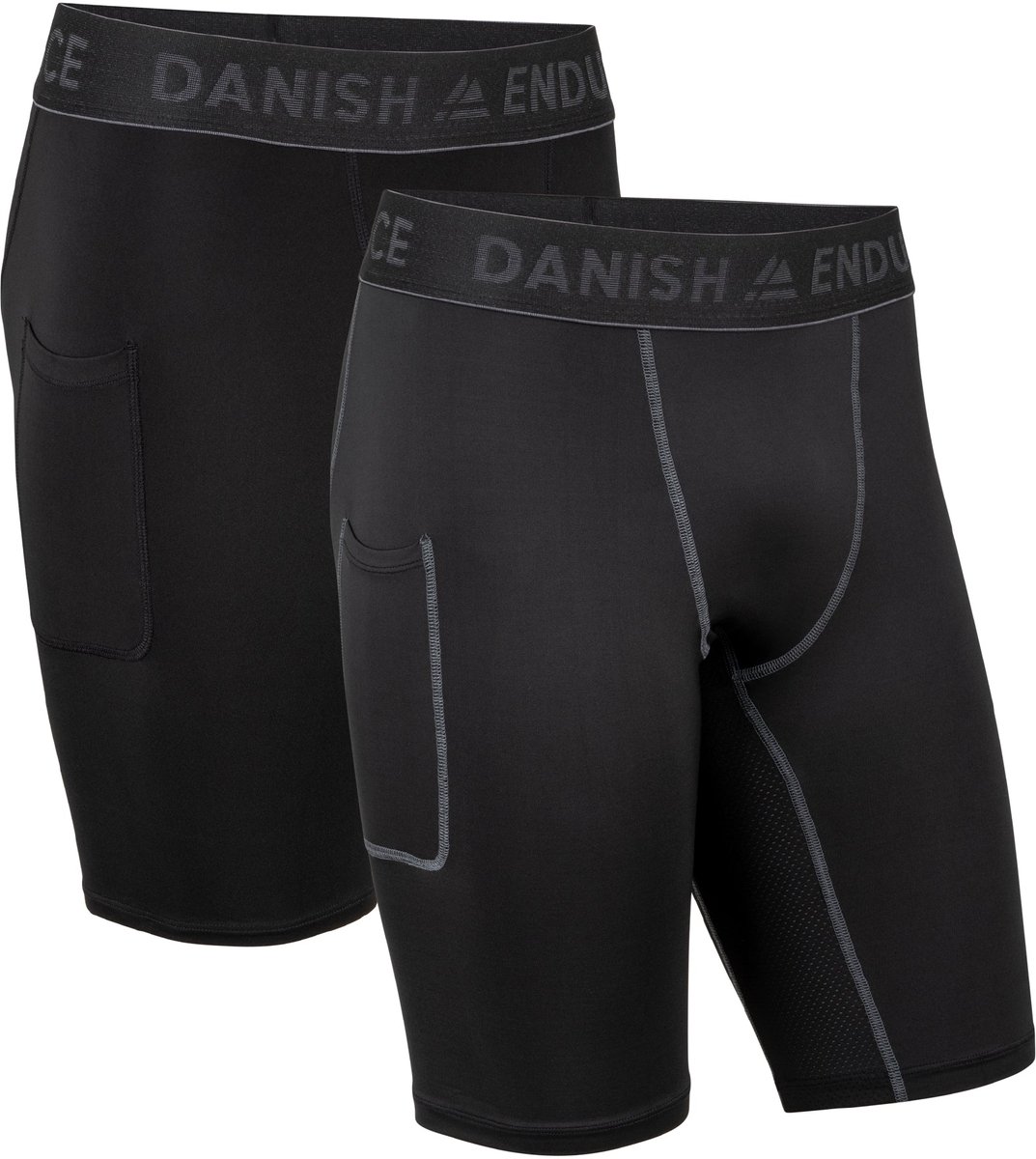 DANISH ENDURANCE Compressie Shorts - Hardloop Leggings Gym Sport & Workout - Heren - 2 Paar - XXL