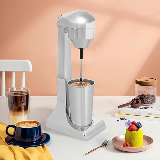 Staande mixer, elektrische melkshaker met 2 snelheden, beker van 500 ml, 100 W, 22000 tpm, elektrische mixer voor smoothies, milkshakes, cocktails — afbeelding 2