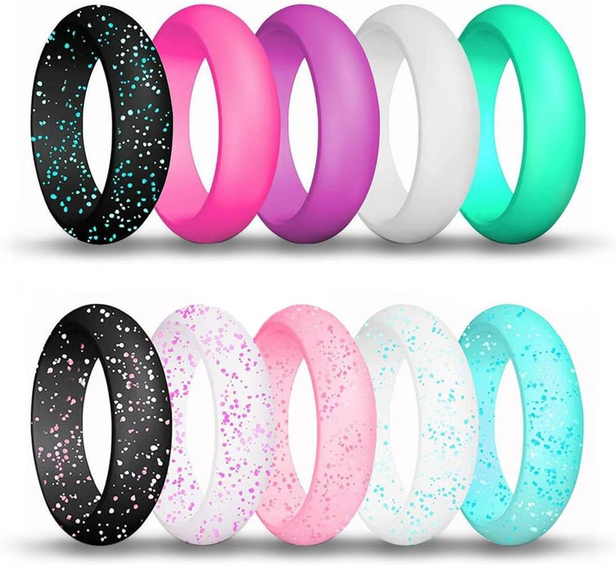 4 stuks / 10 stuks siliconen trouwringen 2,7 mm / 3 mm / 4 mm / 5,7 mm rubber bruiloftsbanden elastieken ring voor sport outdoor fitness maat 49 tot 62, Siliconen