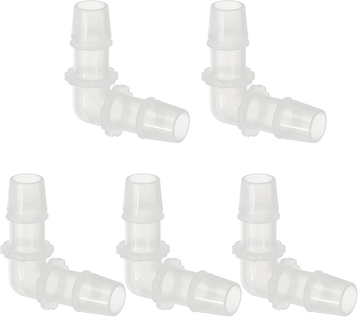 1/2 "Plastic Slang Barb 90 Graden Elleboog, 5 Pack L-Barb Fittingen 2-weg Gelijke Prikkeldraad Joint Connector Splicer Mender Slang Adapter Unie Adapter voor Aquarium Brandstof Gas Vloeibare