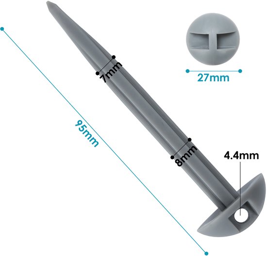 Voortenttapijt - Blauwgrijs - 300 x 400 cm - HDPE - 13 haringen - Tenttapijt voor buiten - Kampeertapijt — afbeelding 3