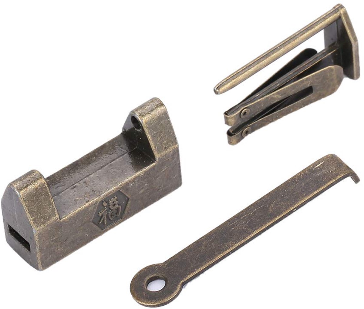 Vintage Hangslot in Bronzen Kleur voor Sieraden en Mini-Schranken