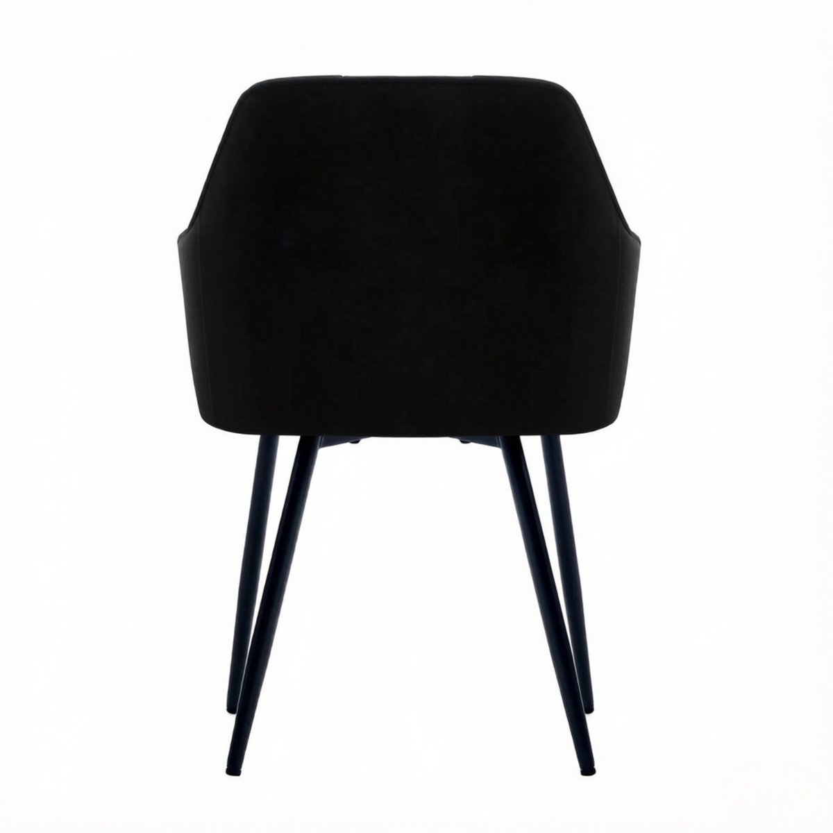 COVREO Eetkamerstoel 45,5x45x83,5 cm zwart velvet, set van 2 met armleuningen
