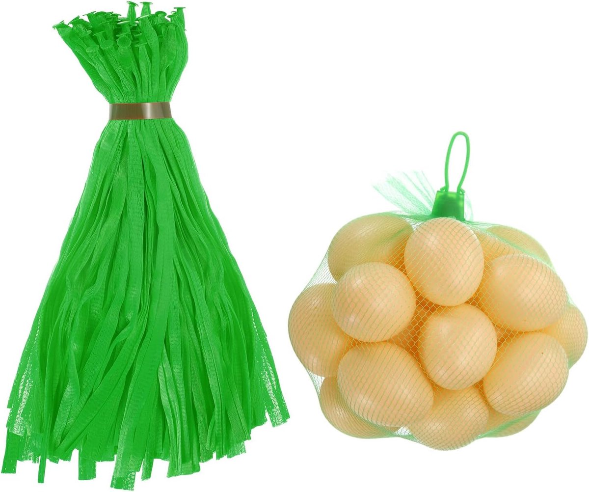 Herbruikbare netzakken, 30 cm, nylon opbergzakken met sluiting, groen