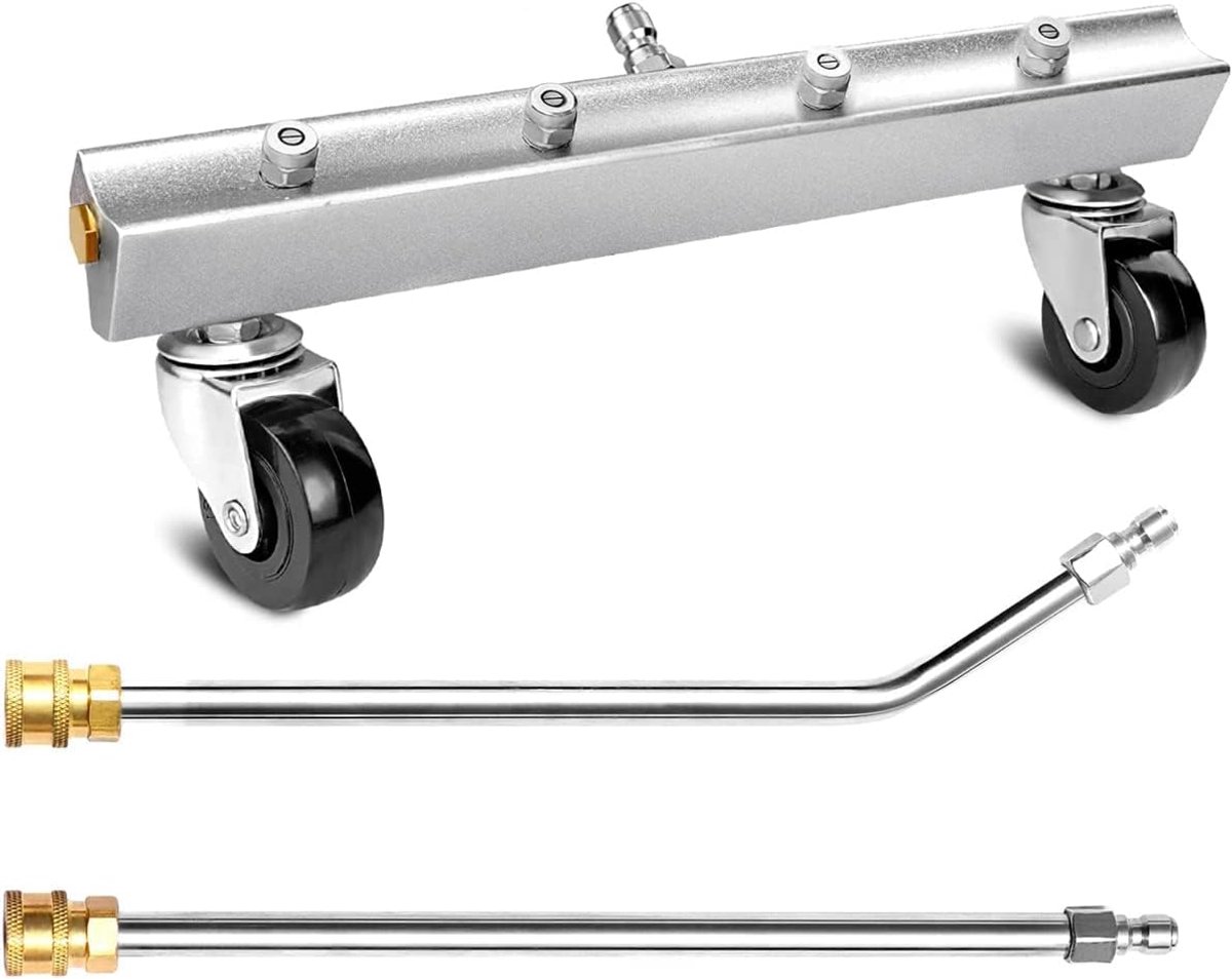 Tools 13 inch hogedrukreiniger, onderstelreiniger, auto chassiswasmachine 4000psi, onder wasstraat, 1/4 inch snelkoppeling, met rechte verlenging en 30° schuine toverstaf