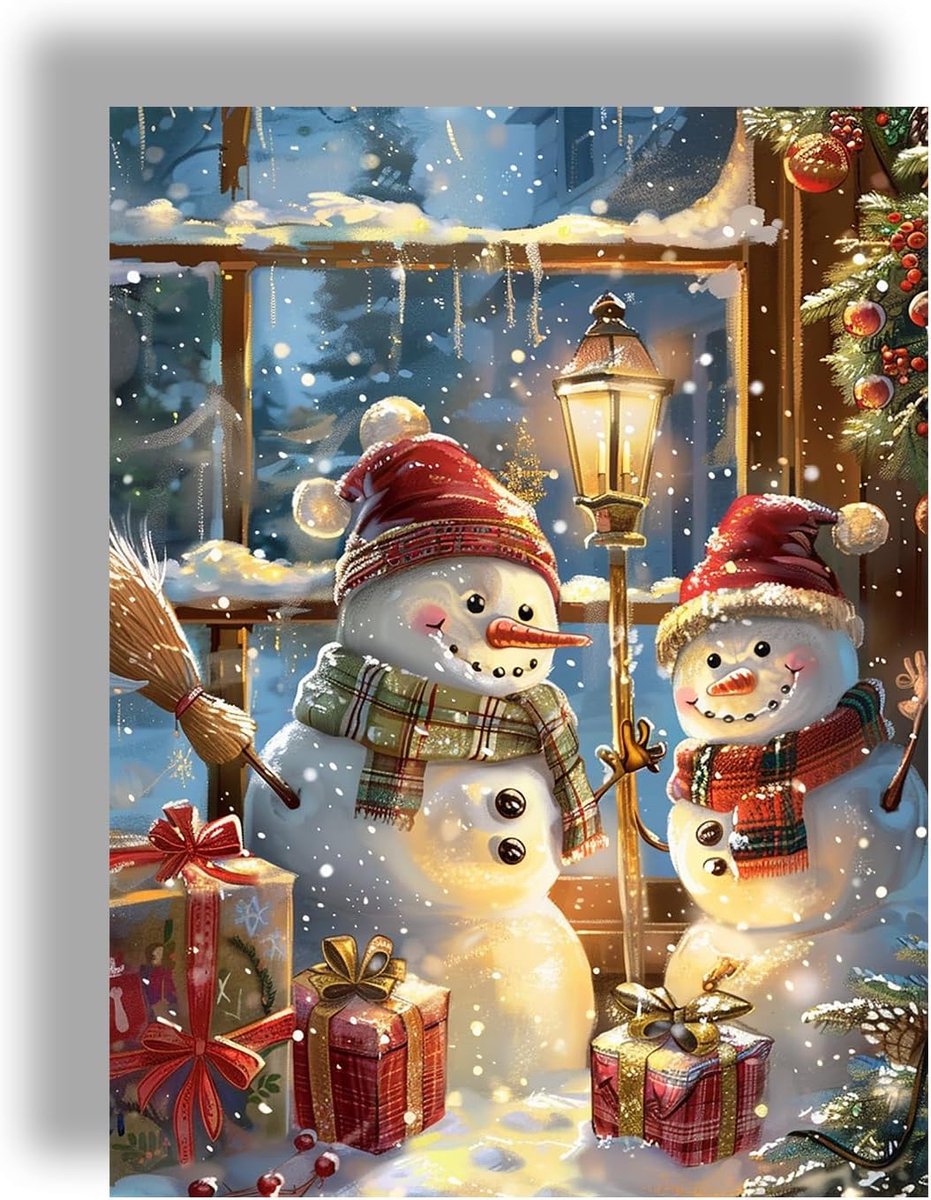 Diamond Painting accessoires Kerstmis, diamantschilderij afbeeldingen voor volwassenen, sneeuwpop, kunst met strass, doe-het-zelf knutselset voor beginners, kunsthandwerk voor thuis