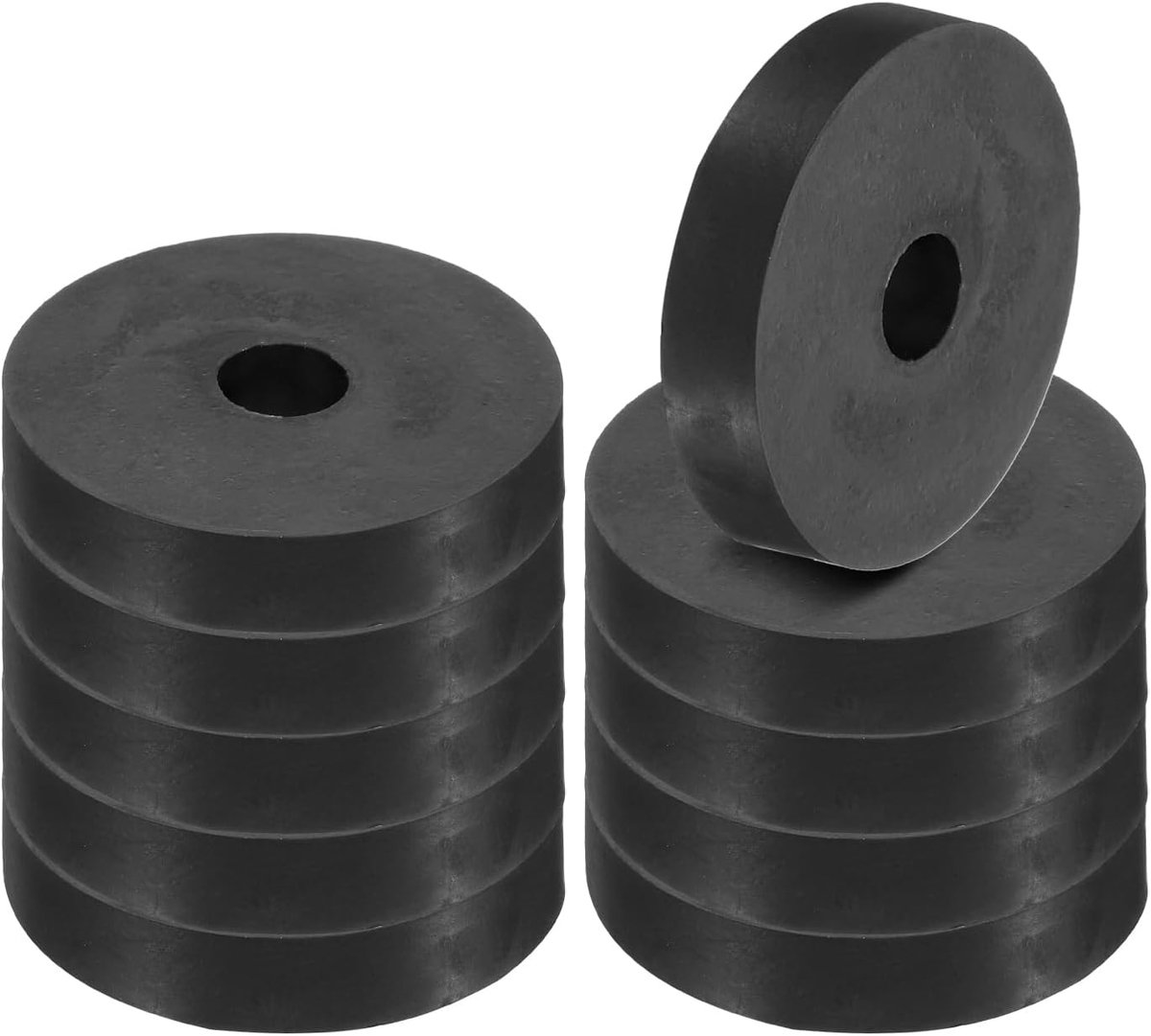 Veelzijdige rubberen spacer, 10 stuks 5 cm OD 0,47 inch ID, 0,4 inch dikke neopreen ronde anti-vibratie-isolatiepads isolator rubberen bussen spacer-sluitringen voor HVAC-bouten