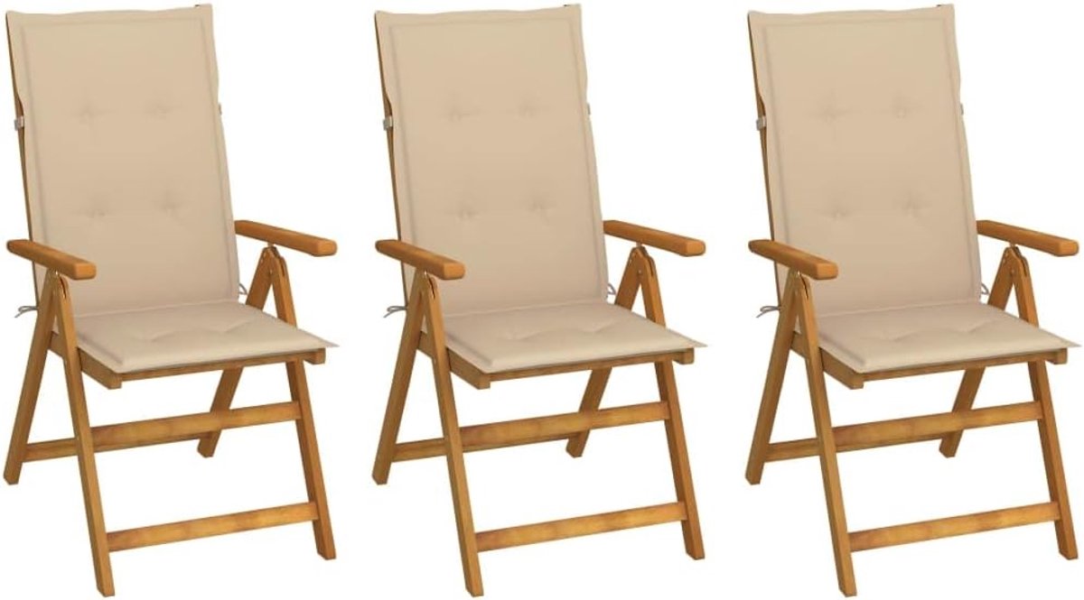 Tuinstoel, hoge rugleuning, balkonstoel voor tuin, theeparty, restaurant, beige, 120 x 50 x 3 cm
