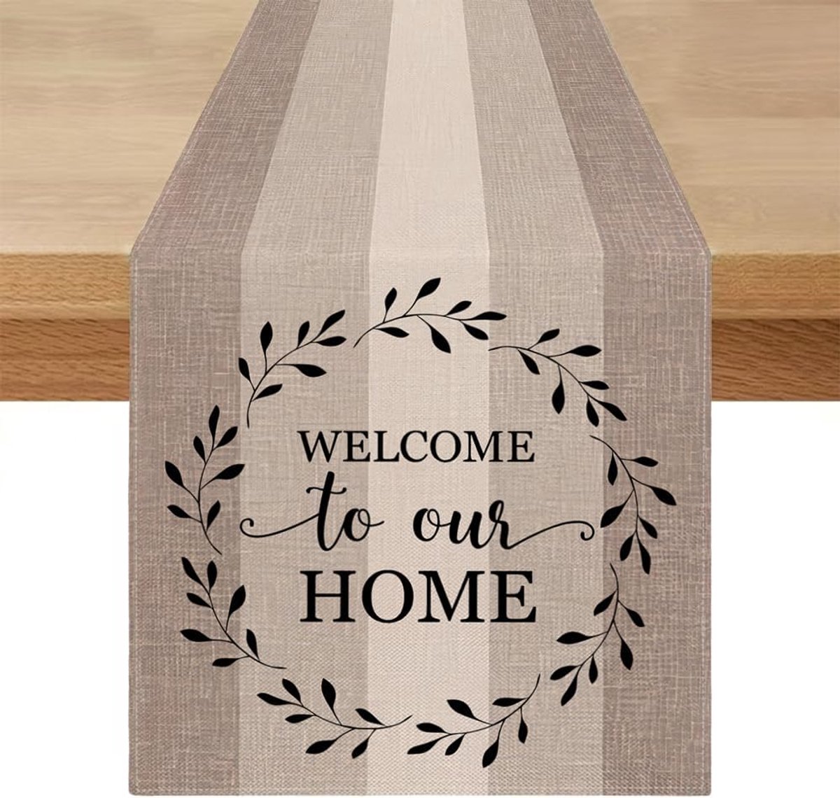 Tafelloper voor buiten, weerbestendig, bruin, beige, modern, lente, crème, afwasbaar, zomerse tafeldecoratie voor keuken, koffie, eetkamer, feest, vakantie, decoratie, 33 x 183 cm