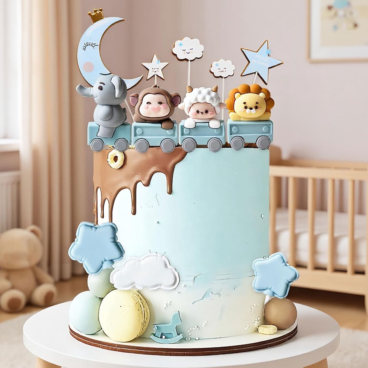 Olifant taarttopper ballen versiering voor babyjongen verjaardagsfeest | olifant taarttopper ballen versiering voor babyjongen verjaardagsfeest geslacht onthulling babyshower feestbenodigdheden