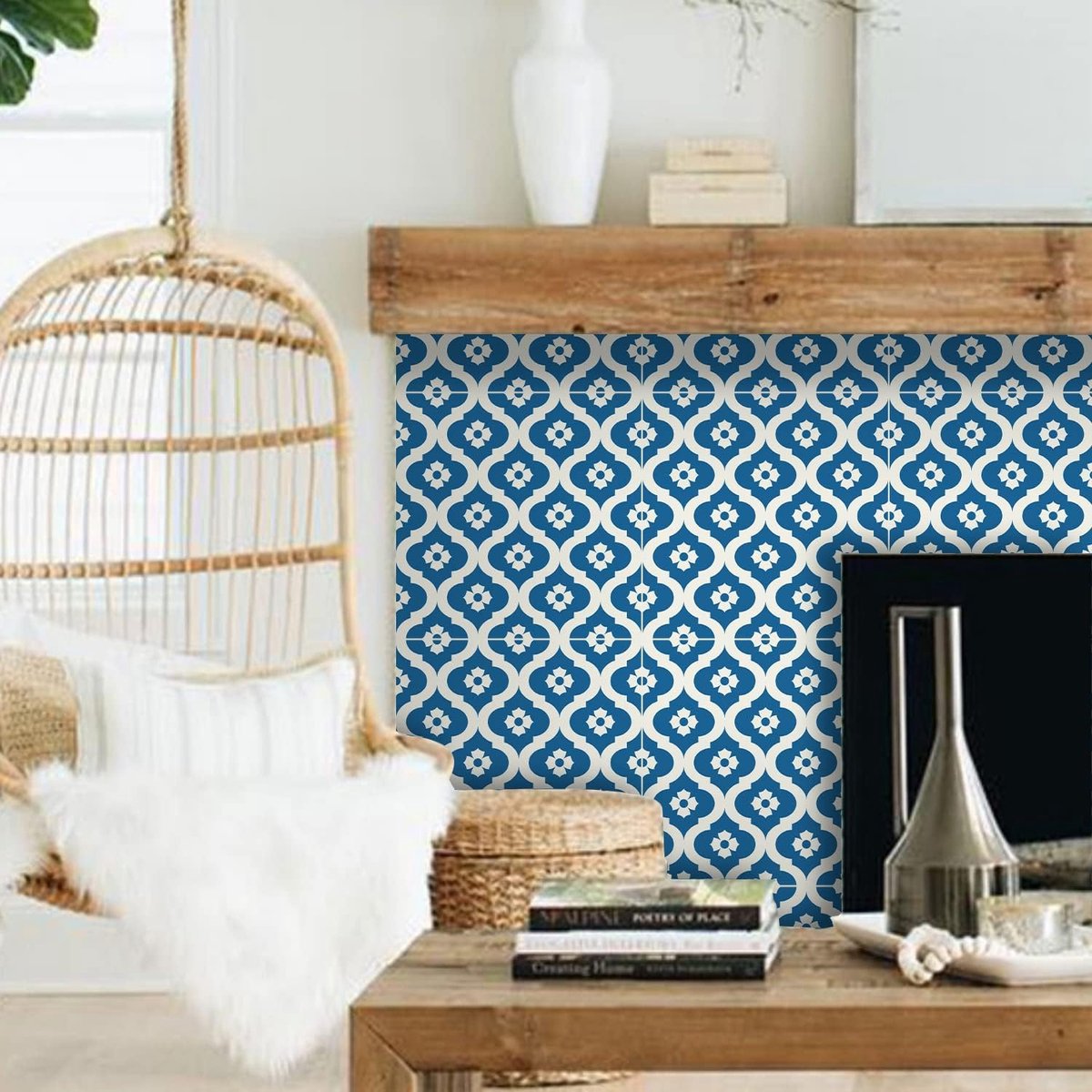 Tegelstickers, 25 stuks, blauw voor badkamer, keuken, spatwand en fornuis