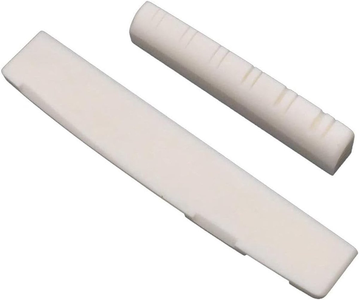 12 snaren Akoestische gitaar botbrug zadelnoot bovenste snaarkussen (49 * 6 * 9,2/8,7mm) + onderste snaar (76 * 6 * 13mm) voor Folk gitaar 49mm / 76mm vervangende onderdelen