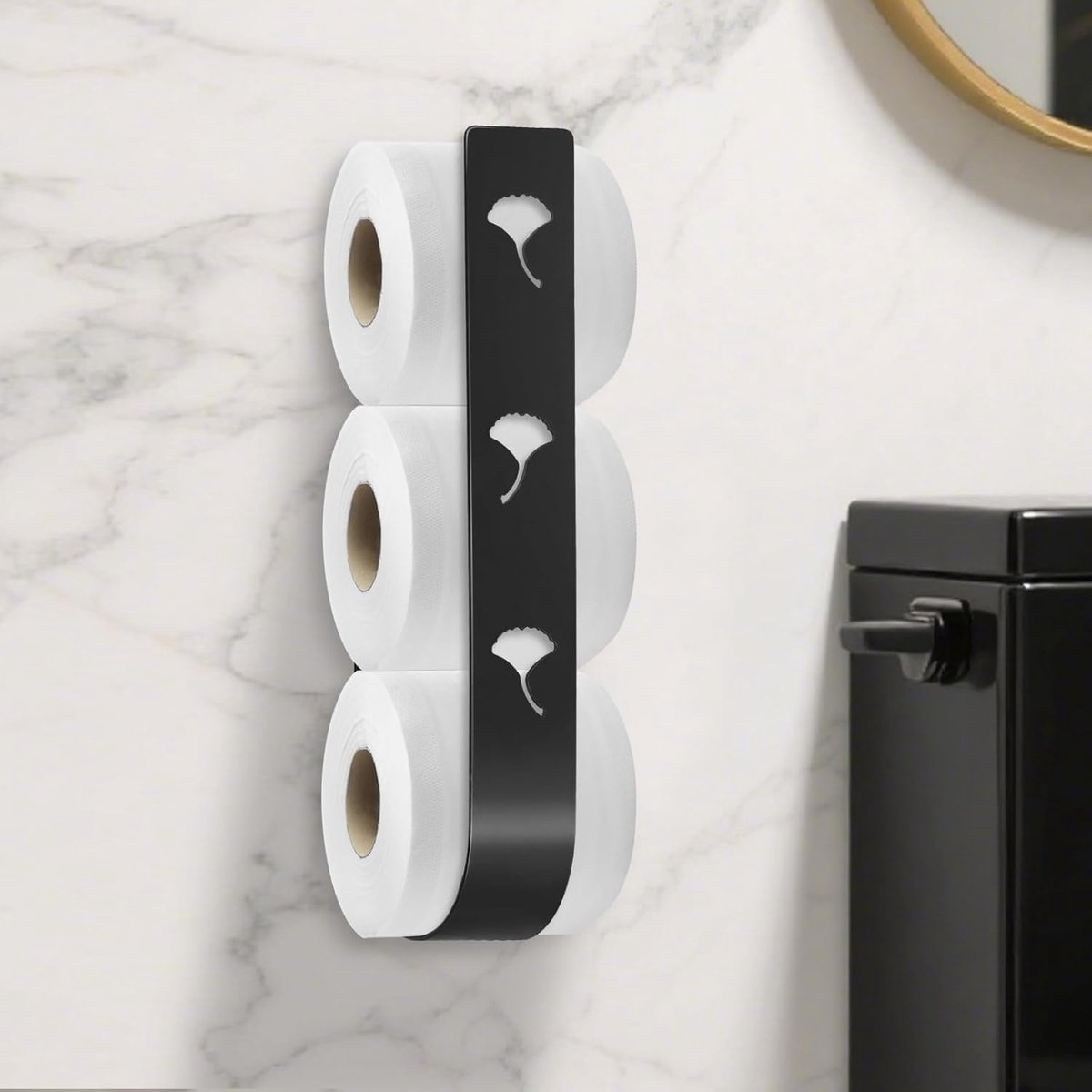 2-delige toiletrolhouder zonder boren, vervangende toiletrolhouder toiletpapier, voor 3 rollen voor badkamermuur