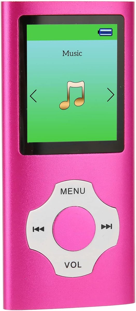 MP3-speler met bluetooth, 1,8 draagbare hifi-muziekspeler, digitale lcd-muziekspeler zonder verlies met FM-radio, recorder, e-book, beeldweergave, ondersteunt tot 64 GB (roze)