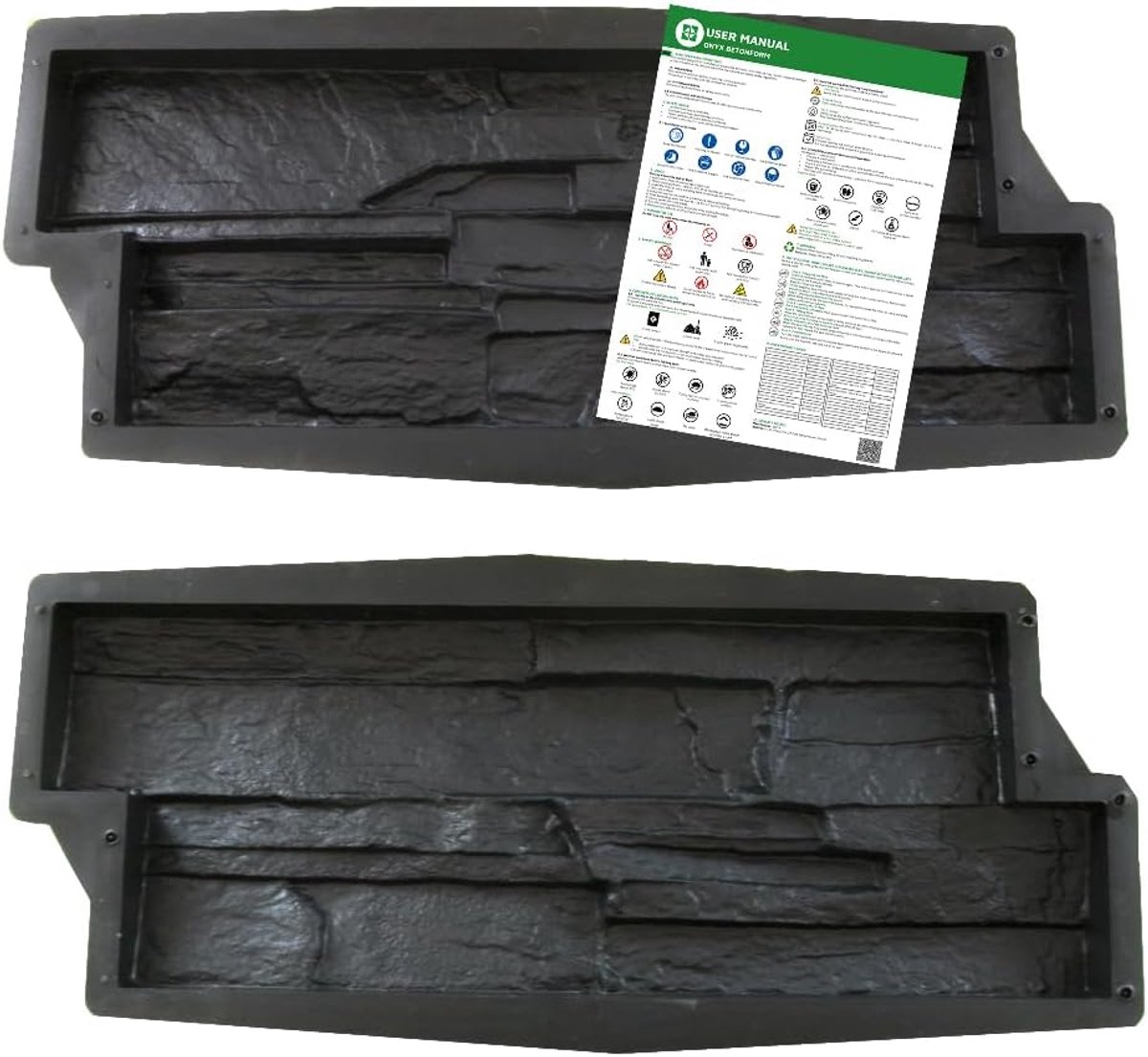 2 PCS Betonmallen, wanddecoratie, 52x19cm, KIT, DIY, herbruikbaar, multifunctioneel, giet, voor zelfassemblage