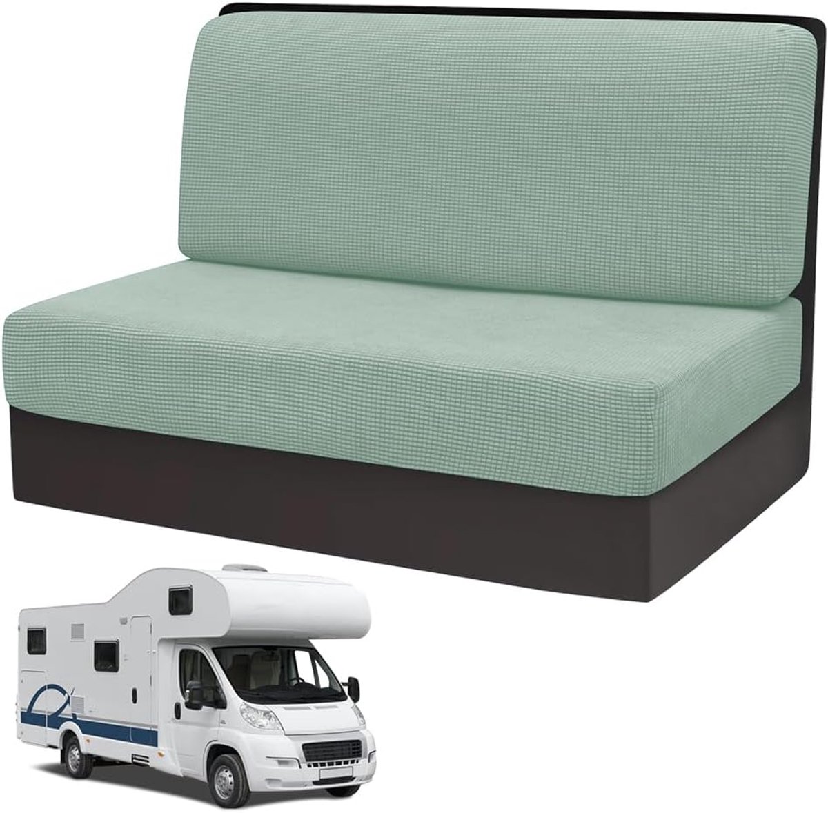 2 x stoelhoezen voor campers, 1 x set elastische bankhoezen, hoezen voor campers, bekleding voor caravans, kussenslopen voor bank, stoelhoezen voor