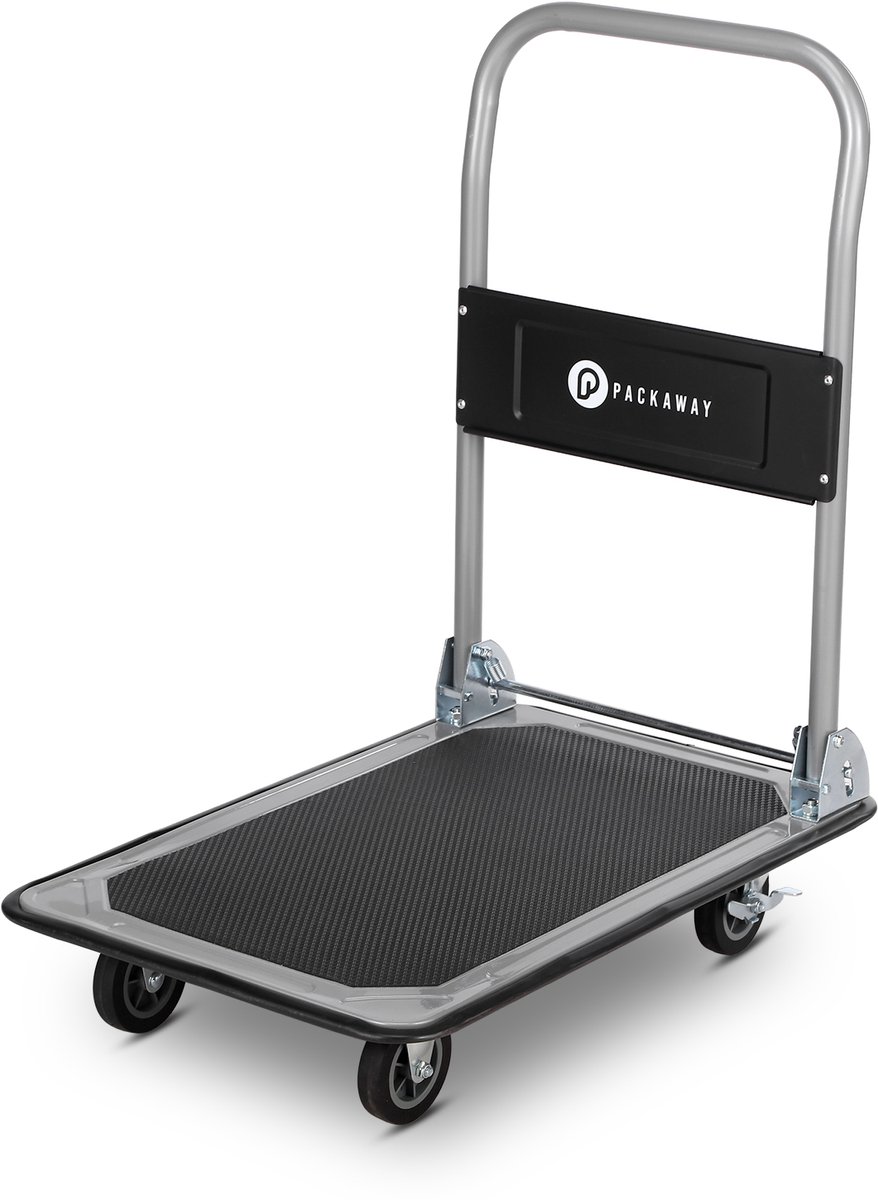 Packaway Professionele Opvouwbare Transportwagen 150 kg – Transportkar met Rem – Antislip Laadplatform – 4 Wielen