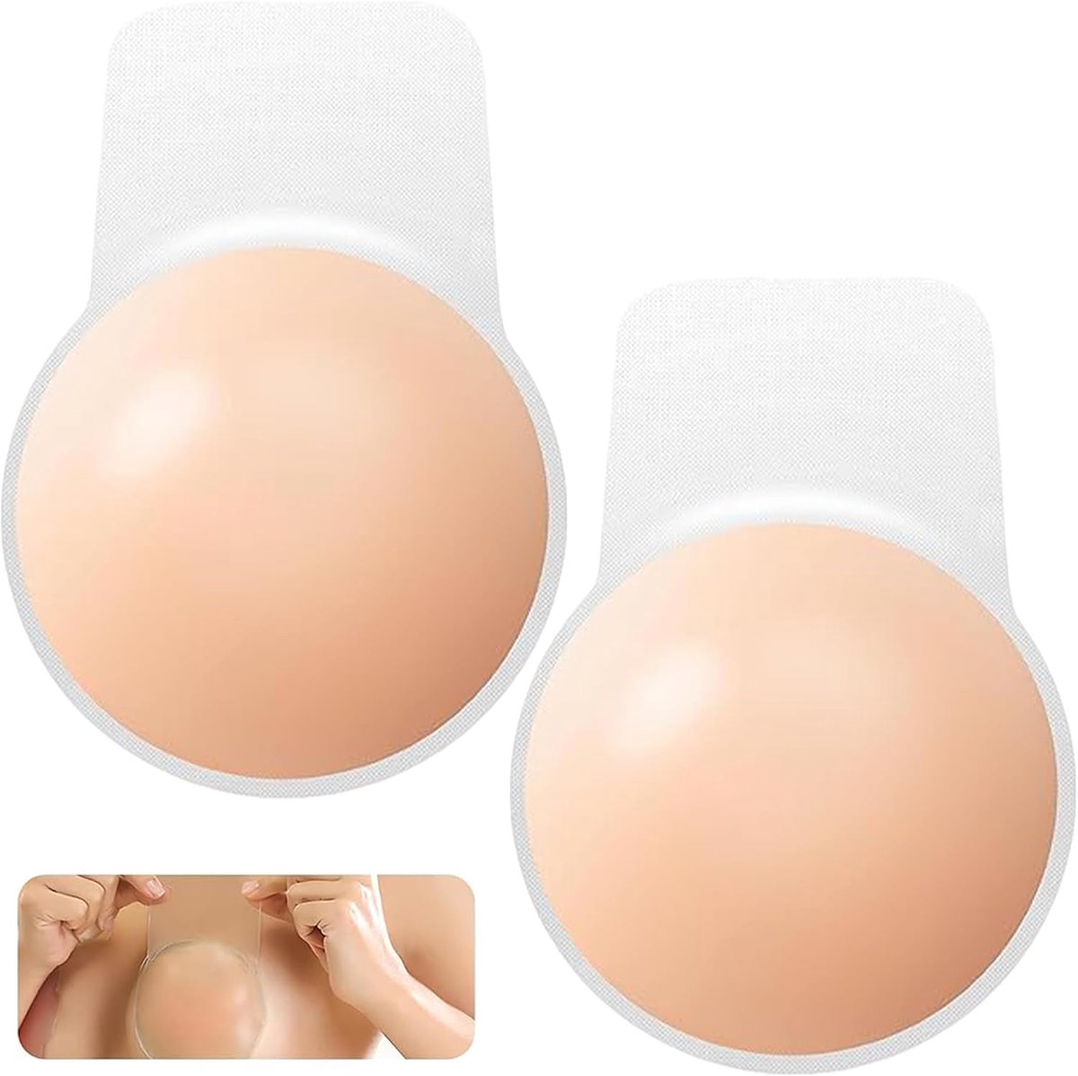 Bra Grote Busten | Rugloze beha voor diepe halslijn | Onzichtbare strapless siliconen bh | Herbruikbare tepelhoezen | Zelfklevende push-up