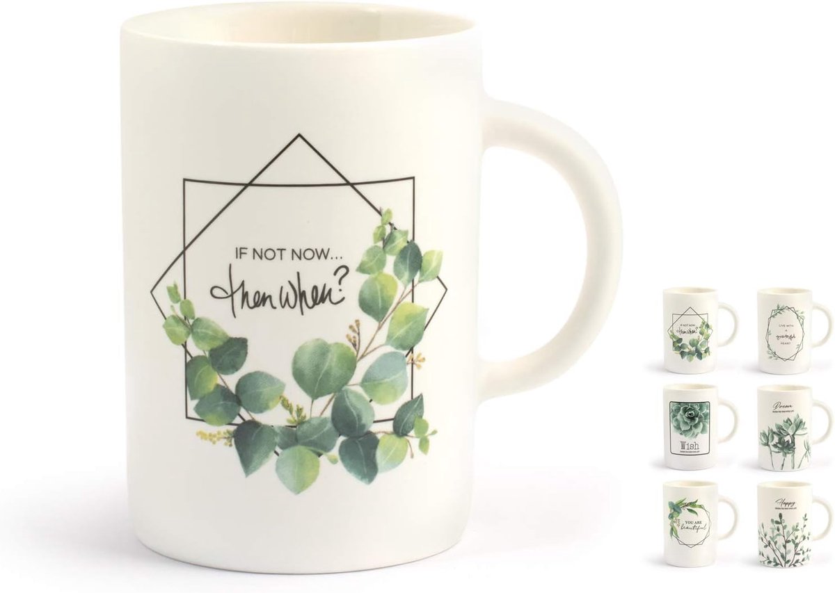 Botanische set 6 mok, new bone china, decoro assortito, cc4