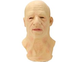 Man masker, realistische latex oude man volledige hoofdbedekking, Halloween gezichtsmasker Rimpel gezichtsbedekking Halloween maskerade kostuum rekwisieten Horror fee
