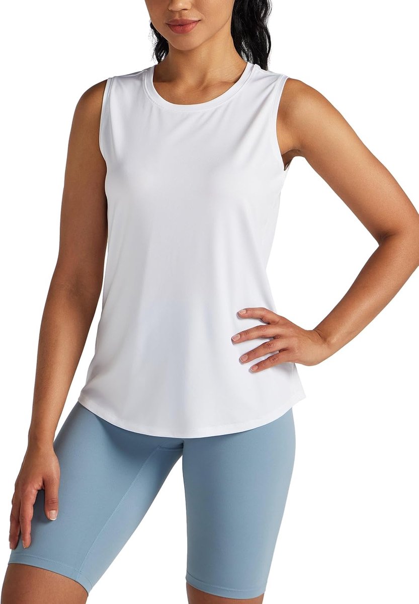 Tanktop voor dames, sporttop, zomer, bovenstuk, racerback, mouwloos, yoga-shirt, hardloopshirt, sneldrogend, sweatshirt, sport, losse top