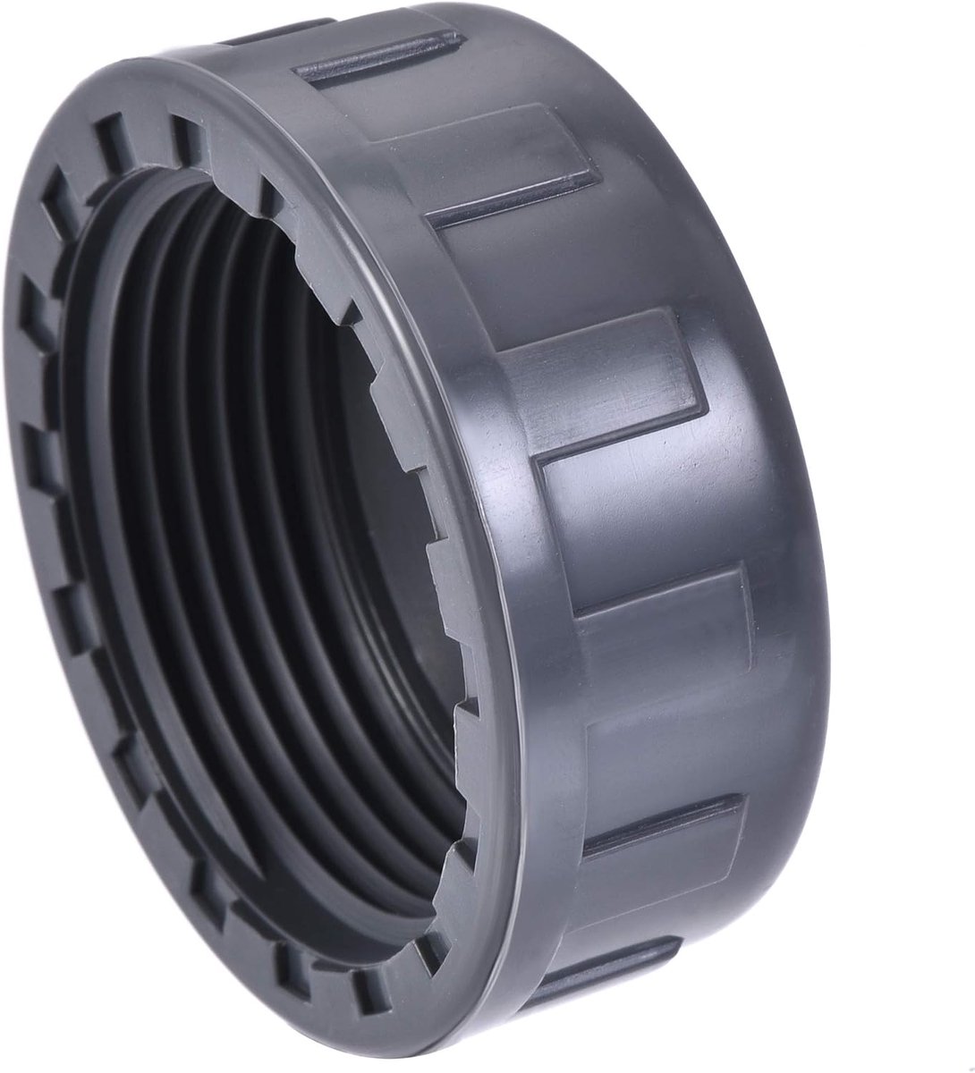 Sourcing map G1-1/4 buisschroefdop, pvc, ronde binnendraad, slangconnector voor tuin en buiten, waterbuisuiteinde, grijs