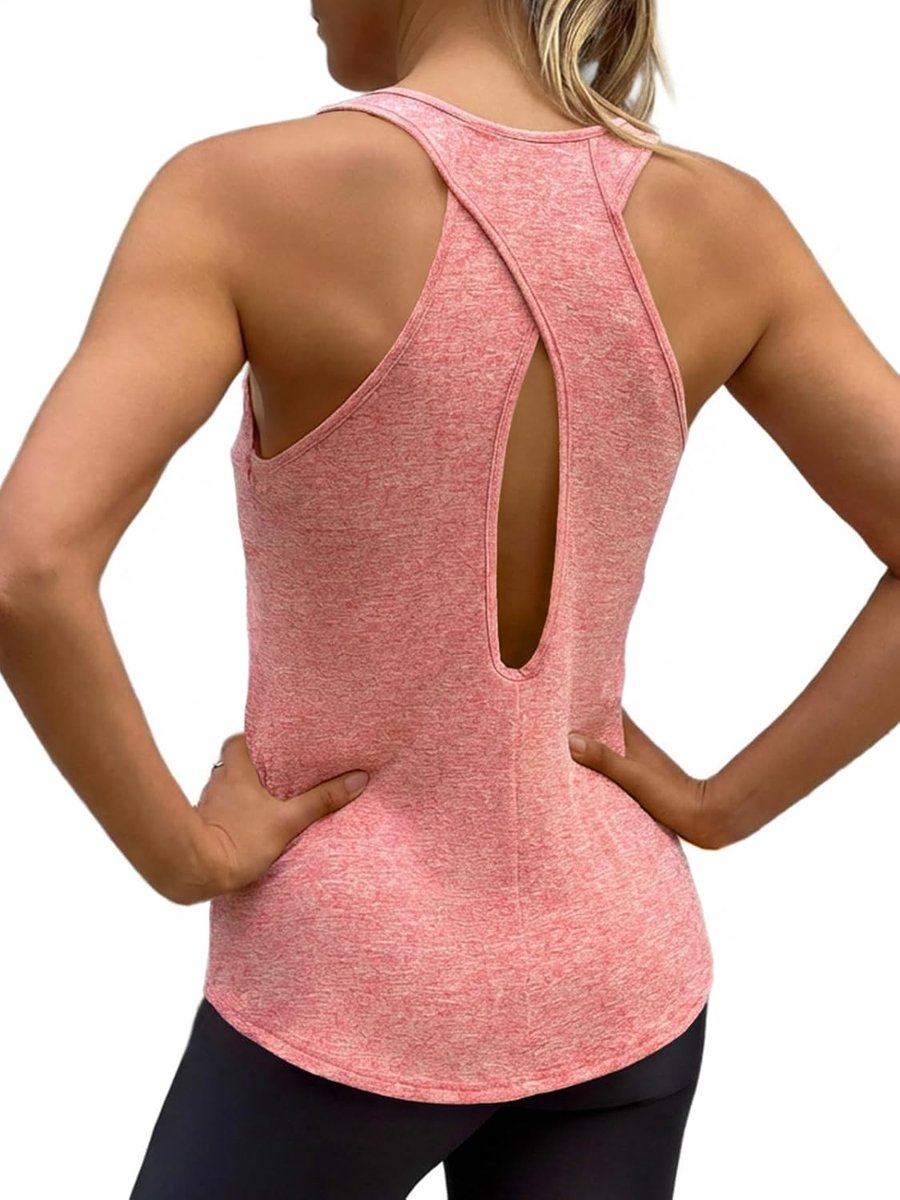 Tanktops met gekruiste rug voor dames, racerback zonder mouwen, yoga-shirt, open rug, sporttop