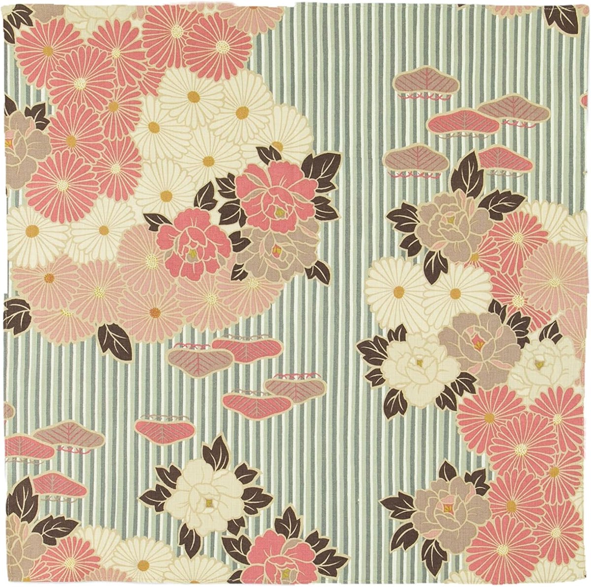 Furoshiki wikkeldoek klein 50 cm (retro bloem rozebeige), gemaakt in Japan 100% katoen, Japanse bento-lunchtas, Japanse bandana