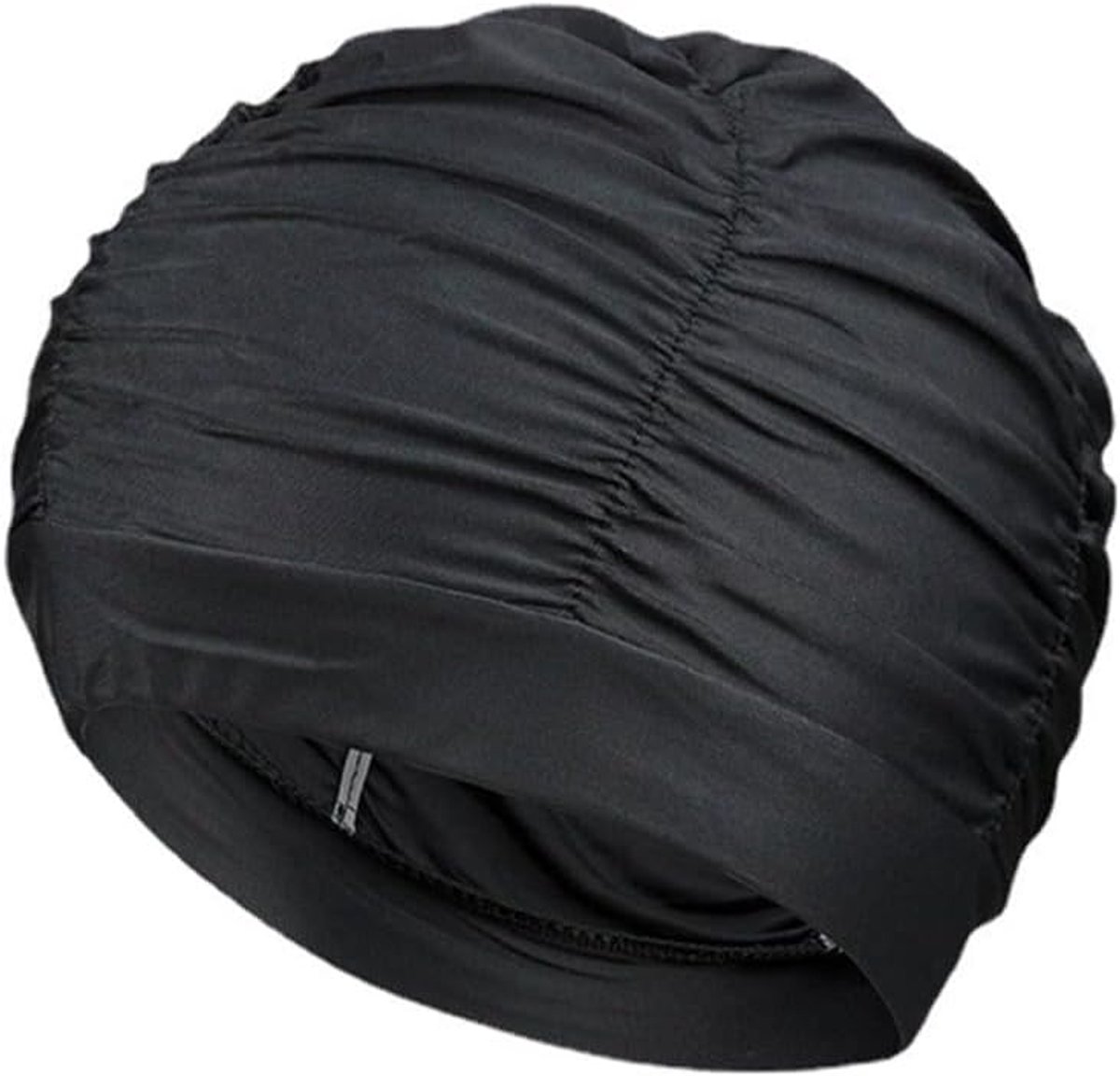 Badmuts voor dames (zwart) - Elastische en comfortabele hoofddeksels ter bescherming van het haar in het zwembad