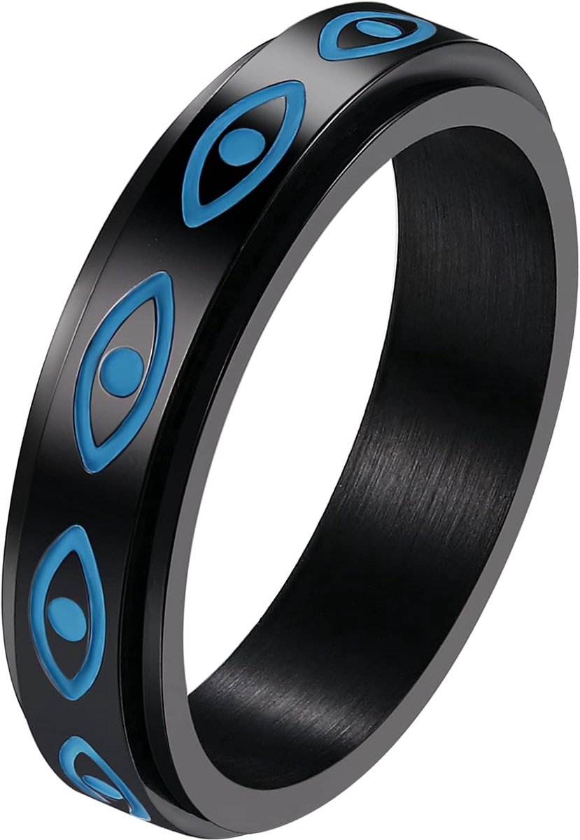 Fidget-angst spinner-ring voor dames: 3 stuks, zilver, roestvrij staal, angst ringenset met pootafdruk, voor huisdieren, puppy, kittens, fidget, stressvermindering, spinning ringen voor