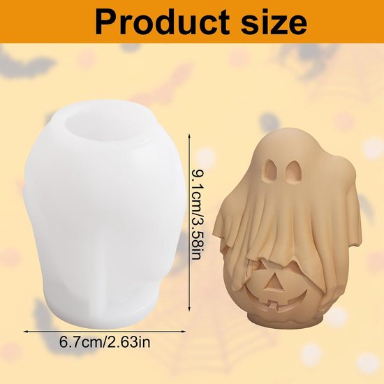 Mallen, 1 Stuk 3D Halloween Mallen Epoxy Hars Gieten Kaars Maken Mallen Voor Halloween Home Decor — afbeelding 2