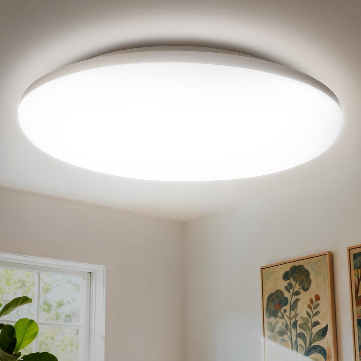 Plafondlamp Badkamerlamp 22W 4000K Ø28cm Rond, 3080LM IP65 Waterdicht, CRI>80 zonder Flikkeren, LED Plafondlamp voor Keuken, Badkamer, Hal, Slaapkamer, Garage