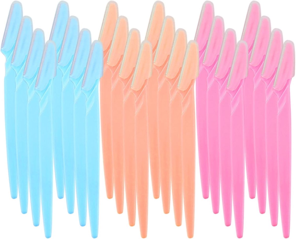24 stuks wenkbrauwscheermesjes, gezichtsscheerapparaat voor vrouwen en mannen, gezicht, haarverwijderaars (24 stuks)