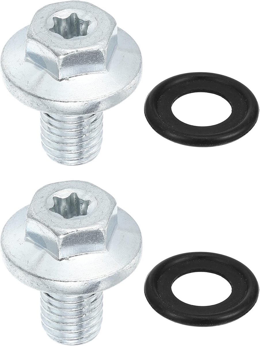 2 Stuks M12x1.75 Motorolie Afvoerplug Schroef voor Chevrolet Zilverkleurig