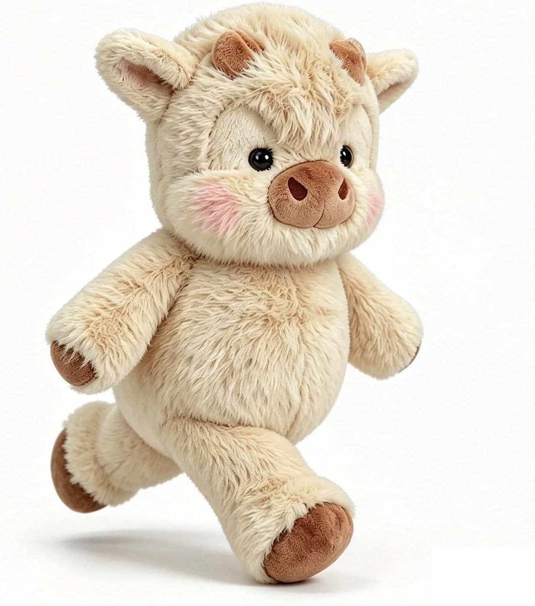 45 cm pluche dier, koe, loopkoe