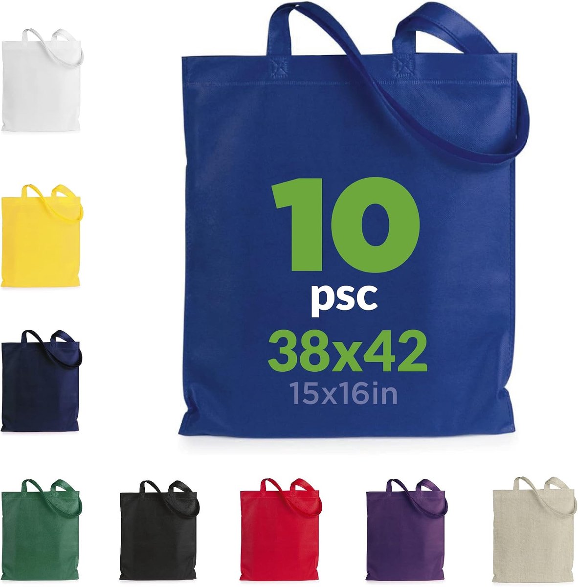 Tassen, boodschappentas, stoffen tas, canvas, jute tas, stoffen tas, boodschappentas, canvas stof, lange hengsels, 100% katoen, sterke tas, wasbaar, 140 g/m², 38 x 42 cm