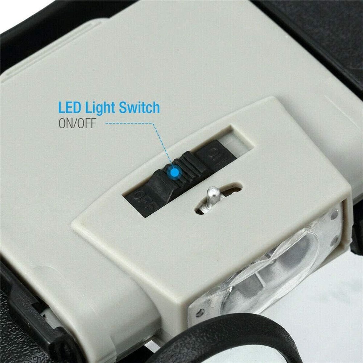 Vergrootglas Juweliers met LED Licht Verlichte Helm Vergrootglas 1.5X 3X 6.4X 8.3XTools voor Horloge Reparatie, Precisie Werk Leeshulp (Zwart)